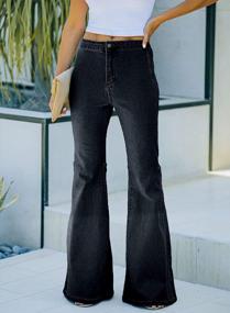 img 2 attached to Effortlessly Chic: Sidefeel Women'S Destroyed Flare Jeans With Elastic Waist And Bell Bottom