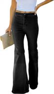 effortlessly chic: sidefeel women's destroyed flare jeans with elastic waist and bell bottom logo
