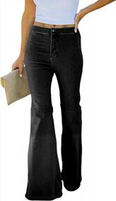 img 4 attached to Effortlessly Chic: Sidefeel Women'S Destroyed Flare Jeans With Elastic Waist And Bell Bottom