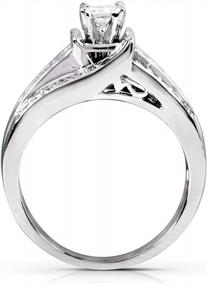 img 2 attached to Kobelli Princess Diamond Wedding Ring Set 1 Carat (Ctw) In 14K White Or Yellow Gold