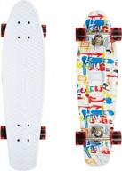 master the streets with a 27-inch vintage skateboard: versatile shortboard for beginners and pros with customizable wheels logo