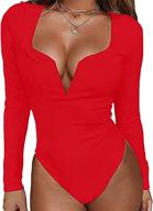 👗 hermoco womens bodysuit leotards sleeve: stylish and versatile women's clothing at bodysuits online логотип