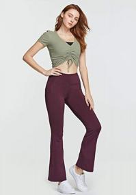 img 1 attached to Get Your Yoga On With TSLA Women'S Bootcut Pants – High Waist, Tummy Control, And Pockets For Maximum Comfort