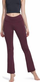 img 3 attached to Get Your Yoga On With TSLA Women'S Bootcut Pants – High Waist, Tummy Control, And Pockets For Maximum Comfort