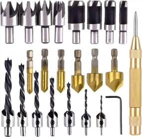 img 3 attached to 43-Piece Woodworking Toolkit: Includes 20 Forstner Drill Bits, 23 Chamfer Drilling Tools, And Countersink Drill Bits
