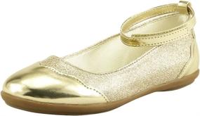 img 4 attached to 💃 Doll Maker Metallic Glitter Strap Girls' Shoes - Sparkling Flats for Stylish Kids