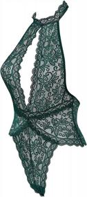 img 2 attached to Women'S Lace High Neck Teddy Bodysuit Nightie Lingerie One Piece