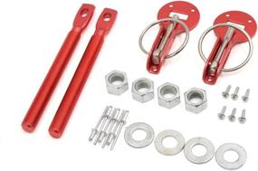 img 1 attached to High-Performance Red Aluminum Bonnet Hood Pin Lock Latch Kit for Racing Car Truck by uxcell