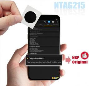 img 1 attached to THONSEN 20PCS NFC Tags Black NTAG215 NFC Stickers Rewritable NFC Tags With Adhesive For Home Automation, IOS NFC Tags 504 Bytes Memory, Compatible With NFC-Enabled Android & IPhone, 1Inch/ 25Mm