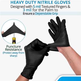 img 3 attached to 🧤 50-Pack Medium WORK AIDER Black Nitrile Gloves - 3 Mil Latex-Free for Examnation, Food Prep, Industrial Cleaning - Disposable