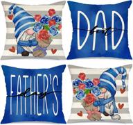 watercolor floral gnomes: set of 4 father's day pillow covers for farmhouse decor logo