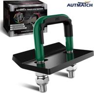 π autmatch hitch tightener anti-rattle clamp - heavy duty stabilizer for 1.25 and 2 inch trailer hitches with rubber isolator, anti-rust double coating protection - dark green & black logo