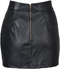 img 3 attached to 👗 Choies Women's Black Cut Out Mid-rise PU Mini Skirt with Asymmetric Hem - Flattering and Trendy