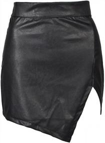 img 4 attached to 👗 Choies Women's Black Cut Out Mid-rise PU Mini Skirt with Asymmetric Hem - Flattering and Trendy