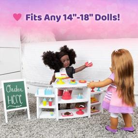 img 2 attached to Playtime By Eimmie 18 Inch Doll Furniture - Bakery Set And Accessories - Fits American, Generation, My Life And Similar 14"-18" Girl Dolls - White Wood Playset - Girls Toys