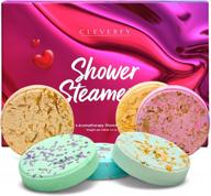 cleverfy shower steamers aromatherapy - valentine's edition набор из 6 бомбочек для душа с эфирными маслами. уход за собой и подарки на день святого валентина для нее и него логотип