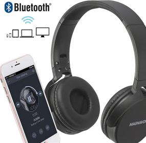 img 2 attached to 🎧 Беспроводные стерео-наушники Magnavox MBH542-BK с микрофоном и Bluetooth черного цвета – доступны в разных цветах, Bluetooth и наушники накладного типа.