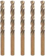 5pcs of m35 cobalt steel drill bits with straight shank for efficient cutting of hard metals logo
