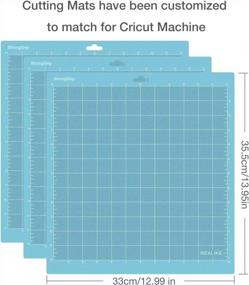img 2 attached to Gridded Adhesive Non-Slip Cut Mat For Cricut Maker 3/Maker/Explore 3/Air 2/Air/One - 12X12 Lightgrip Cutting Mat Set Of 3 For All Arts, Crafts, Quilting, And Sewing Needs - REALIKE