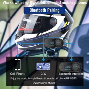 img 1 attached to 🏍️ FreedConn TCOM-SC Bluetooth Intercom Headset Kit: Perfect Communication System for Motorcycle Helmets - 2 or 3 Riders, Handsfree, LCD Screen, FM Radio, Mobile Phone Connectivity, MP3/GPS Support, 800m Range (2 Pack)