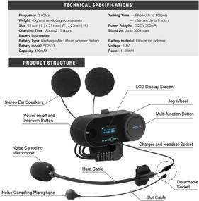 img 3 attached to 🏍️ FreedConn TCOM-SC Bluetooth Intercom Headset Kit: Perfect Communication System for Motorcycle Helmets - 2 or 3 Riders, Handsfree, LCD Screen, FM Radio, Mobile Phone Connectivity, MP3/GPS Support, 800m Range (2 Pack)