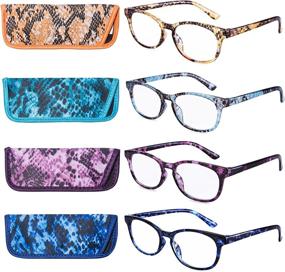 img 4 attached to Женские модные очки для чтения, 4 шт. в упаковке - качественные красочные очки для чтения.
