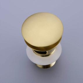 img 3 attached to TRUSTMI Brass Pop Up Sink Drain Stopper with Overflow - Brushed Gold Bathroom Faucet Vessel Vanity Sink Drainer: Stylish and Functional!