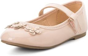 img 4 attached to 👟 Stylish and Safe: KomForme Toddler Non Slip Ballet Walking Girls' Shoes at Flats