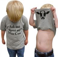 причудливая футболка для мальчиков: спросите о дизайне my moo cow/t-rex для малышей! логотип