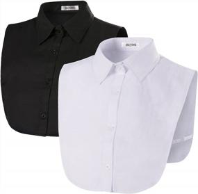 img 4 attached to ANZERMIX Women'S Detachable Half Shirt Blouse Fake Collar 2 Pack