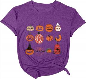 img 4 attached to Festive And Fun: Get Into The Autumn Spirit With Our Pumpkin Graphic Tee For Women