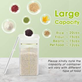 img 2 attached to Organize Your Pantry With The TBMax 20 Lbs Rice Storage Container – Crystal Clear, Airtight And Perfect For Flour, Sugar, And Oatmeal Too!