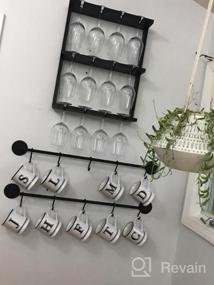 img 7 attached to MyGift Wine Glass Rack - Wall-Mounted Vintage Gray Wood Stemware Rack, 12 Glassware Holder Rack, Wine Glasses Storage Hanger For Bar Kitchen