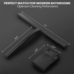 img 2 attached to 🚿 11-Inch Quniof Silicone Shower Glass Door Squeegee - Multi-Purpose Bathroom, Mirror, Window, Car, Tile, and Glass Squeegee (Black)
