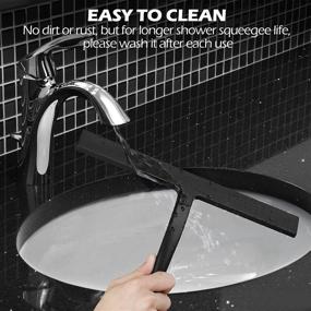 img 1 attached to 🚿 11-Inch Quniof Silicone Shower Glass Door Squeegee - Multi-Purpose Bathroom, Mirror, Window, Car, Tile, and Glass Squeegee (Black)