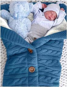img 2 attached to Soft Fleece Swaddle Blanket For Newborn Baby Boys And Girls - XMWEALTHY Stroller Wrap In Dark Blue