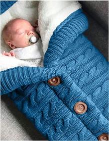img 1 attached to Soft Fleece Swaddle Blanket For Newborn Baby Boys And Girls - XMWEALTHY Stroller Wrap In Dark Blue