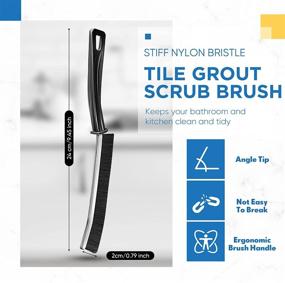 img 3 attached to 🧽 Tile Grout Brush Cleaner Set - Includes 3 Scrub Brushes for Deep Cleaning Tile Joints & Stiff Nylon Bristle Grout Cleaner Brush - Ideal Grout Cleaning Tool for Shower, Bathroom, Floor, Bathtub, and Kitchen