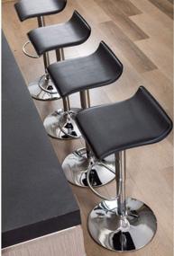 img 3 attached to NOBPEINT Contemporary Chrome Air Lift Adjustable Swivel Barstool, Set Of 4(Black)