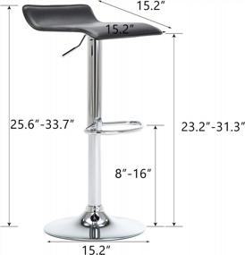 img 2 attached to NOBPEINT Contemporary Chrome Air Lift Adjustable Swivel Barstool, Set Of 4(Black)