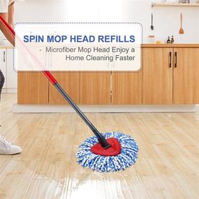 img 1 attached to 🧹 4+1 Pack Spin Mop Replacement Head for RinseClean Mop Refills - Includes 1 Mop Base and 4 Mop Head Compatible with Ocedar Mop 2 Tank System - Microfiber Easy Clean Mop Head for Floor Cleaning