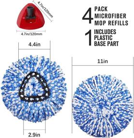 img 2 attached to 🧹 4+1 Pack Spin Mop Replacement Head for RinseClean Mop Refills - Includes 1 Mop Base and 4 Mop Head Compatible with Ocedar Mop 2 Tank System - Microfiber Easy Clean Mop Head for Floor Cleaning