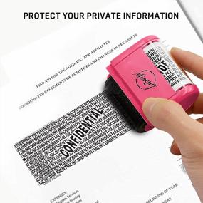 img 2 attached to Miseyo 1.5 Inch Wide Roller Stamp - Perfect For Identity Theft Protection & Privacy Security - Peach