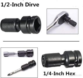 img 1 attached to 4PCS Quick Release 1/2 inch Drive to 1/4 inch Hex Socket Adapter Converter Chuck for Impact Wrench, Drill, and Ratchet Wrenches - Air & Electric