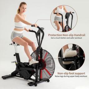 img 1 attached to Leikefitness Fan Exercise Bike Upright AirBike Indoor Cycling Stationary Bicycle With Unlimited Air Resistance System,Heart Rate Compatibility And Tablet Holder For Home Cardio Workout