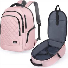 img 4 attached to Розовый дорожный рюкзак Deegotech объемом 40 л: одобрен для полетов под сиденьем для ручной клади для деловых поездок на выходные и школьной сумки для ноутбука 15,6–17 дюймов.