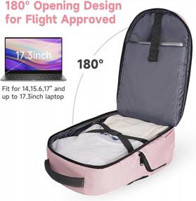 img 2 attached to Розовый дорожный рюкзак Deegotech объемом 40 л: одобрен для полетов под сиденьем для ручной клади для деловых поездок на выходные и школьной сумки для ноутбука 15,6–17 дюймов.