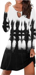 img 4 attached to Женское платье-миди с длинным рукавом и винтажным графическим принтом, макси-платье с круглым вырезом, цветочный принт Sexy Fashion