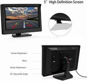 img 1 attached to B-Qtech 5 inch HD Backup Camera Monitor - Rear View Reverse Display Screen with Two Brackets, V1/V2 Two Video Input - 12V/24V Vehicle Backup Camera Display for Car SUV Van Truck