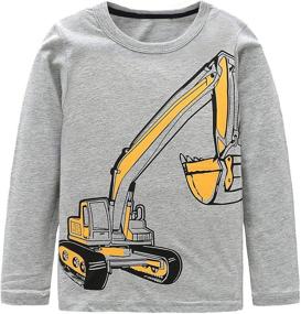 img 2 attached to Moon Tree Cotton Cartoon Dinosaur Boys' Clothing : Tops, Tees & Shirts